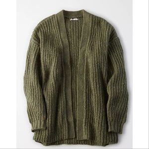 American Eagle Oversized Open Cardigan Green Size Medium